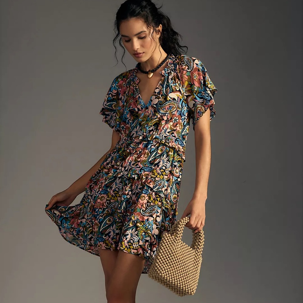 Anthropologie Robin Tiered Mini Dress NWT